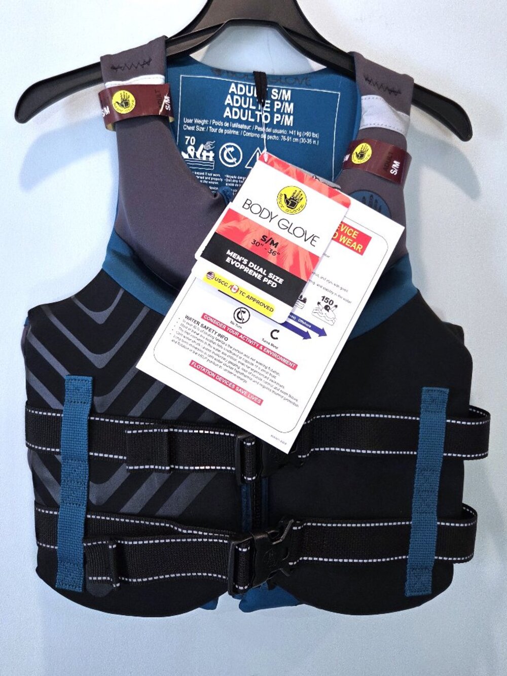 NWT Body Glove Teal & Black Life Vest Size S/M